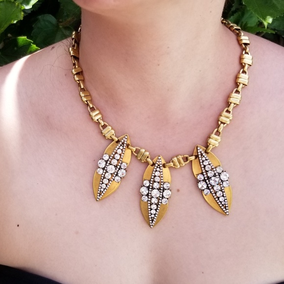 J. Crew gold & rhinestone necklace - Picture 7 of 10